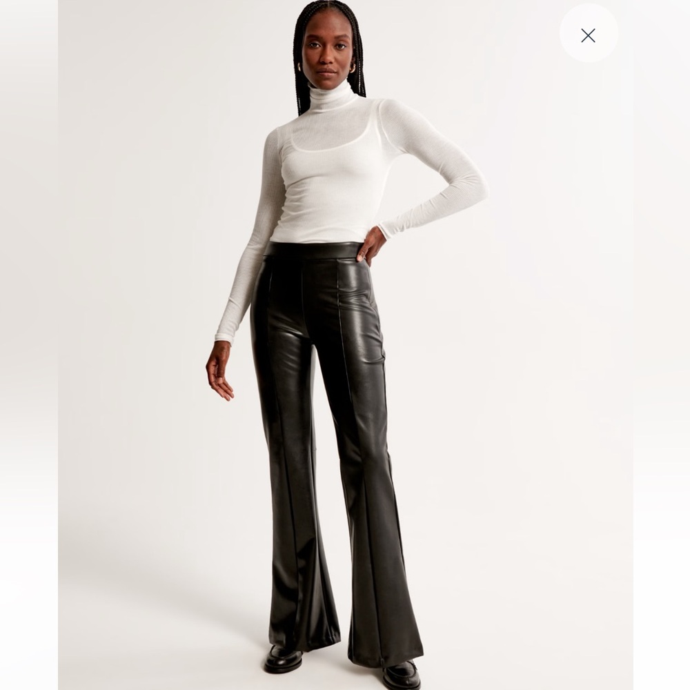 Abercrombie Vegan Leather Flare Pant